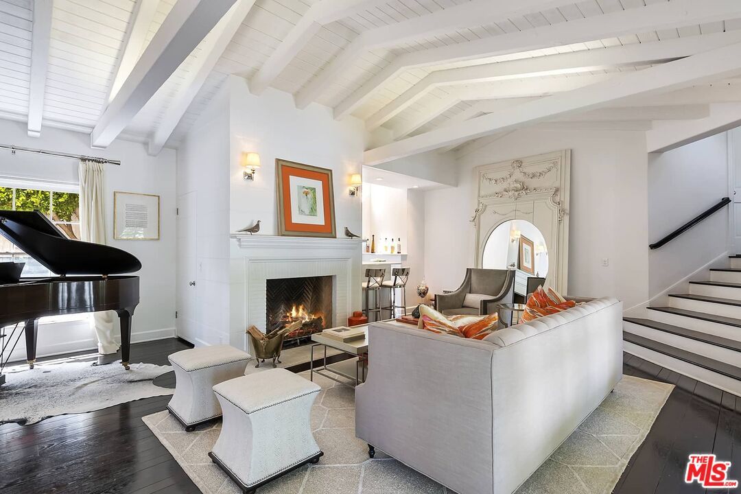 Fireplace, Interior, Living room, Piano, Wood Texture Flooring