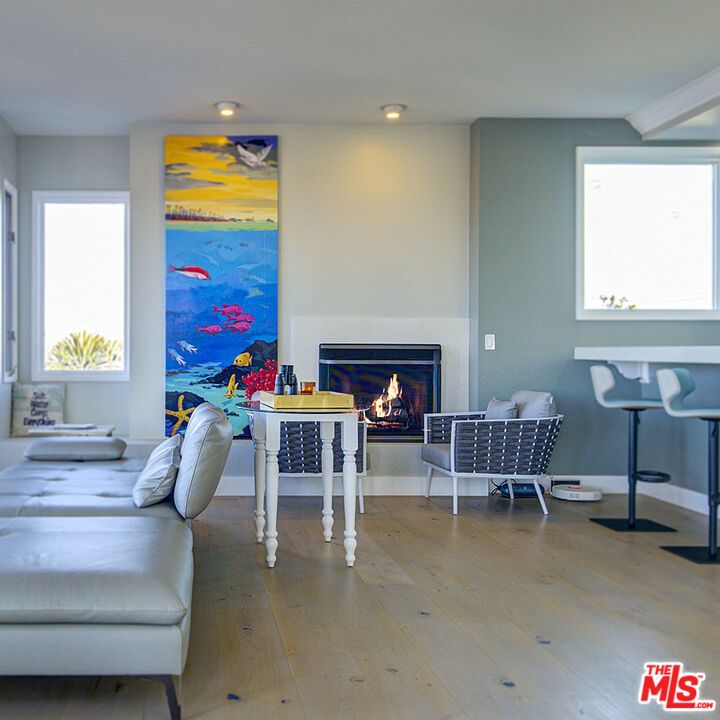 Fireplace, Interior, Recessed Lighting, Wood Texture Flooring