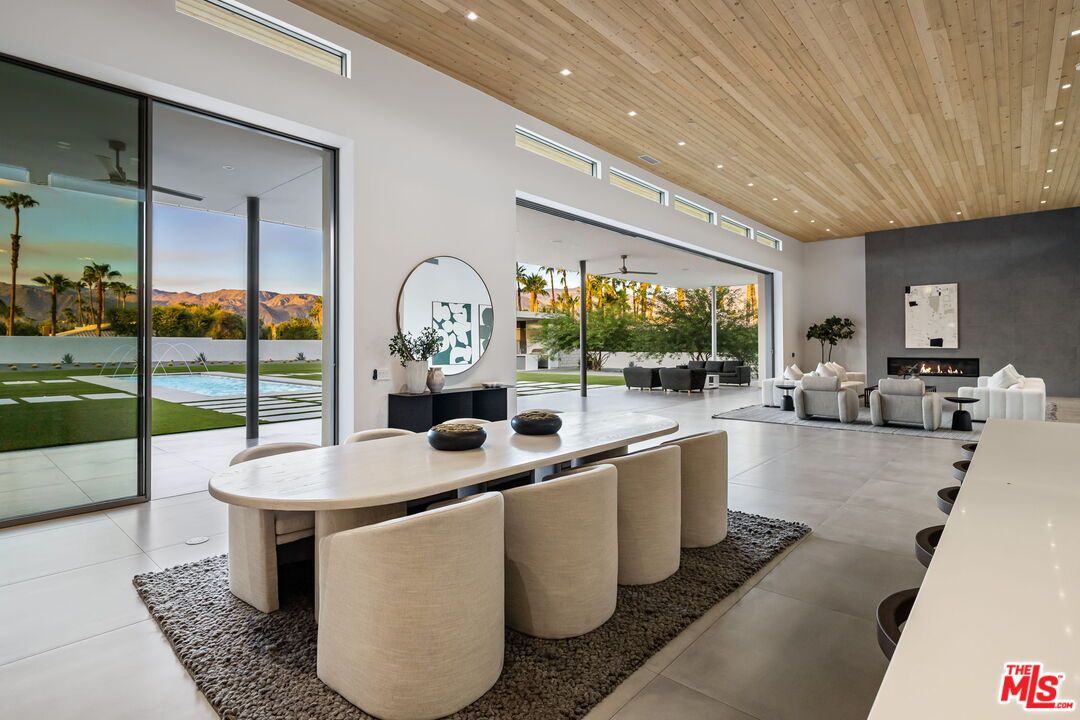 Dining room, Interior, Living room, Recessed Lighting, Water, Wooden Ceilings