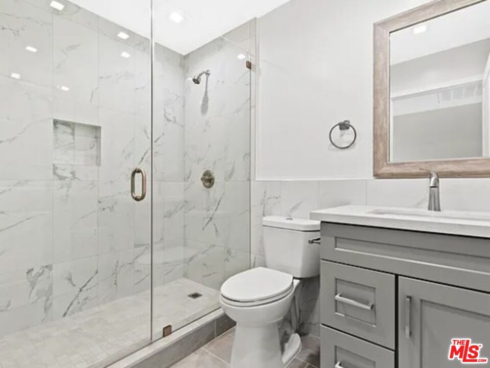 Bathroom, Glass Shower, Interior, Marble Walls, Recessed Lighting