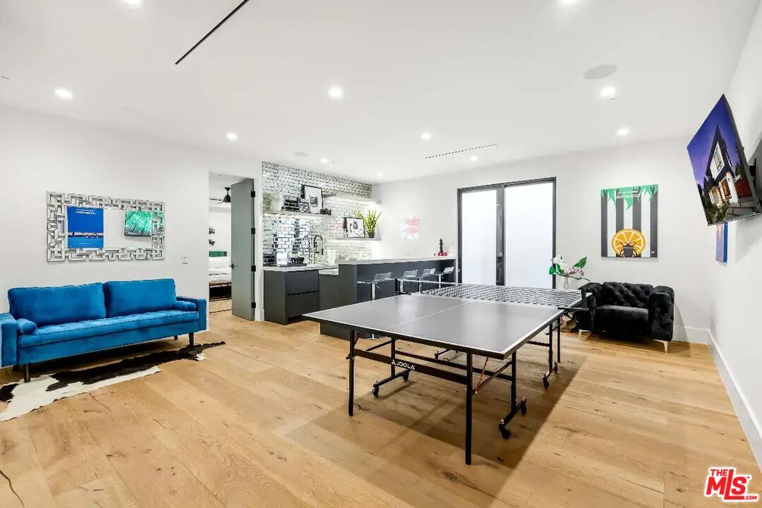 Game Room, Interior, Recessed Lighting, Wood Texture Flooring