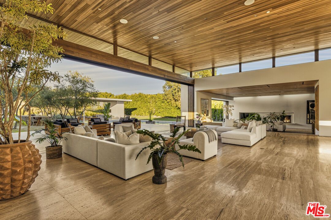 Fireplace, Interior, Living room, Recessed Lighting, Wooden Ceilings, Wood Texture Flooring