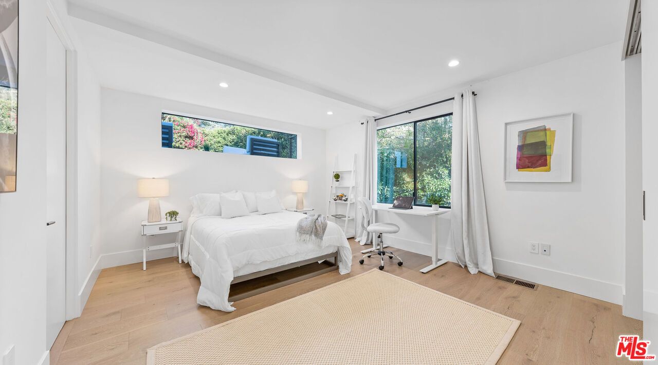 Bedroom, Home Office, Interior, Recessed Lighting, Wood Texture Flooring