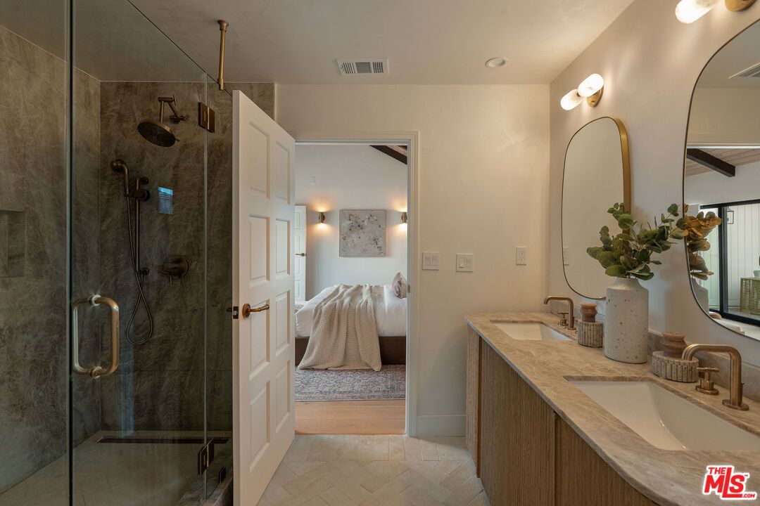 Bathroom, Dual Sink Vanities, Glass Shower, Interior
