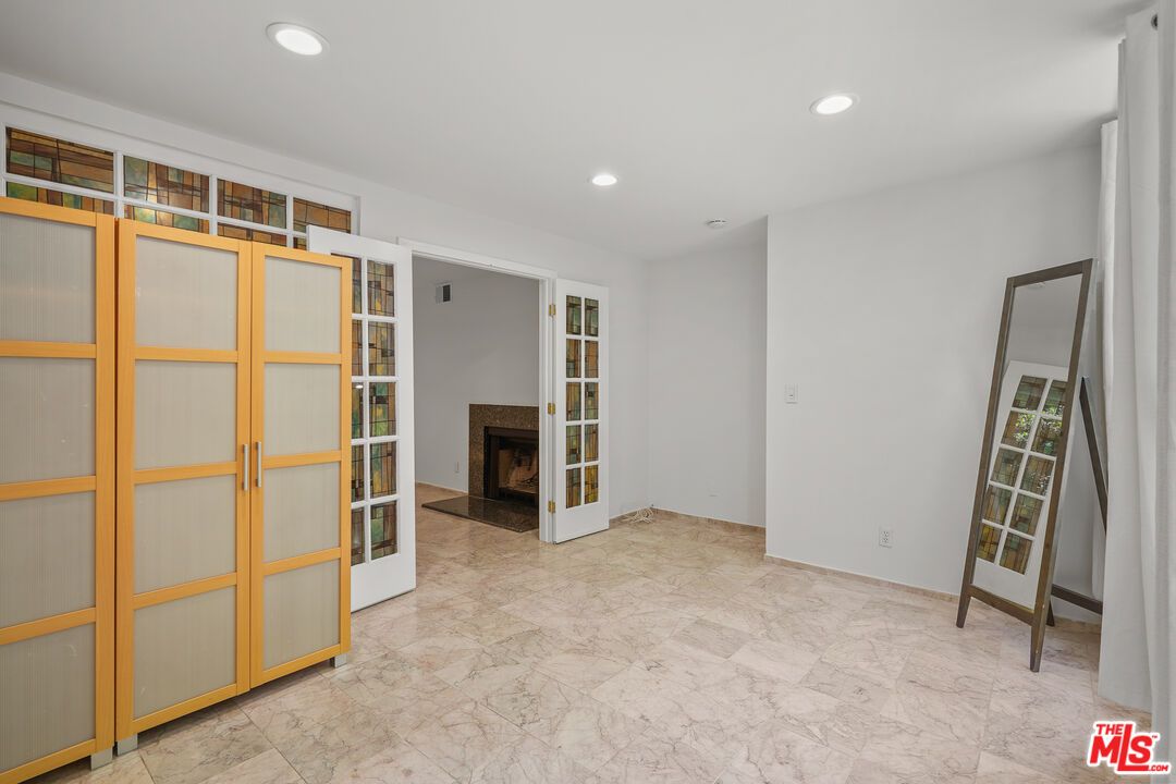Empty room, Fireplace, Interior, Marble, Recessed Lighting