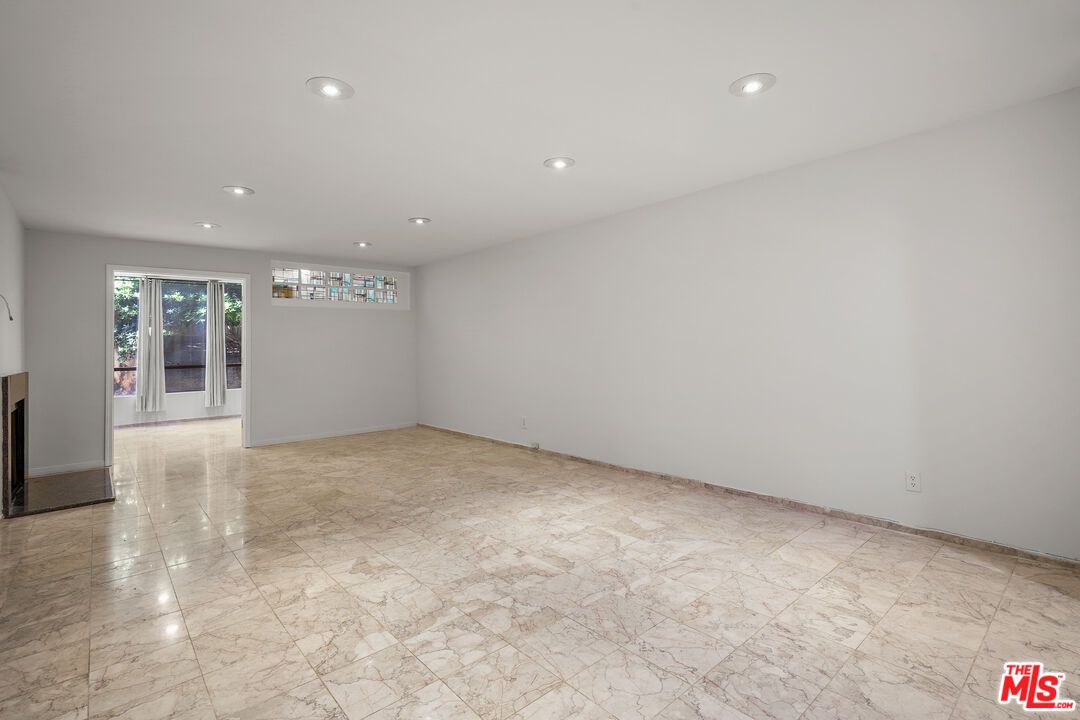 Empty room, Fireplace, Interior, Marble, Recessed Lighting