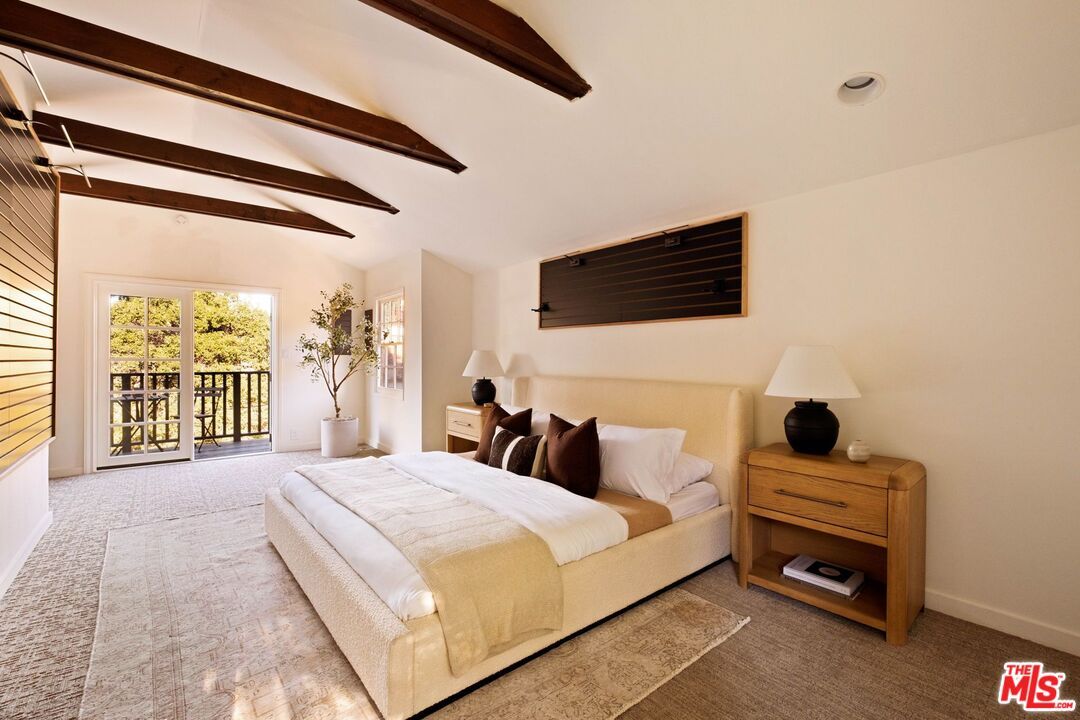 Bedroom, Interior, Recessed Lighting, Wooden Beams