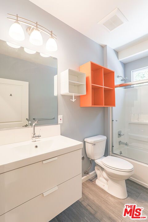 Bathroom, Glass Shower, Interior, Wood Texture Flooring