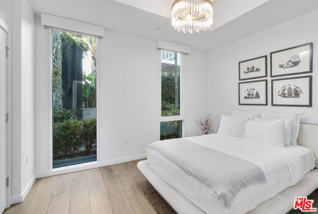 Bedroom, Chandelier, Interior, Wood Texture Flooring