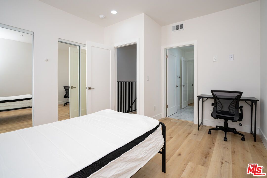 Bedroom, Home Office, Interior, Recessed Lighting, Wood Texture Flooring