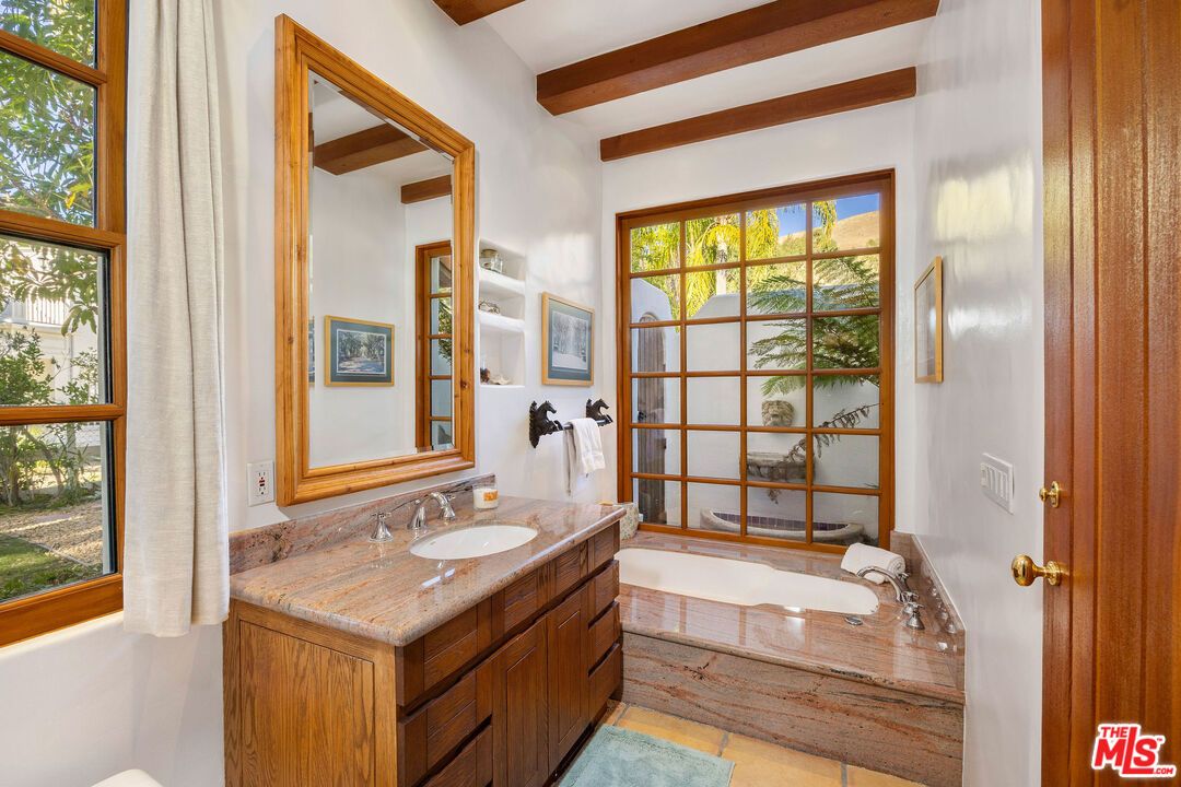 Bathroom, Interior, Wooden Beams, Wood Texture Flooring