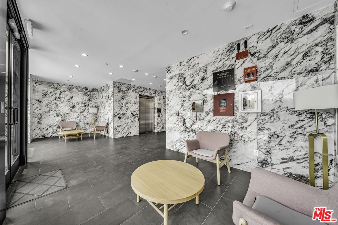 Elevator, Interior, Marble Walls, Recessed Lighting