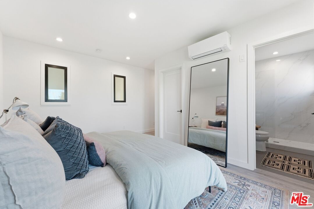 Bathroom, Bedroom, Interior, Marble Walls, Recessed Lighting, Wood Texture Flooring