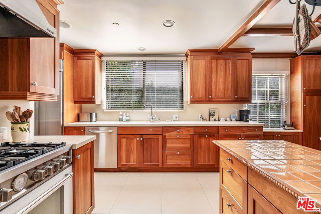 Interior, Kitchen, Recessed Lighting, Stainless Steel Appliances, Tile Countertops