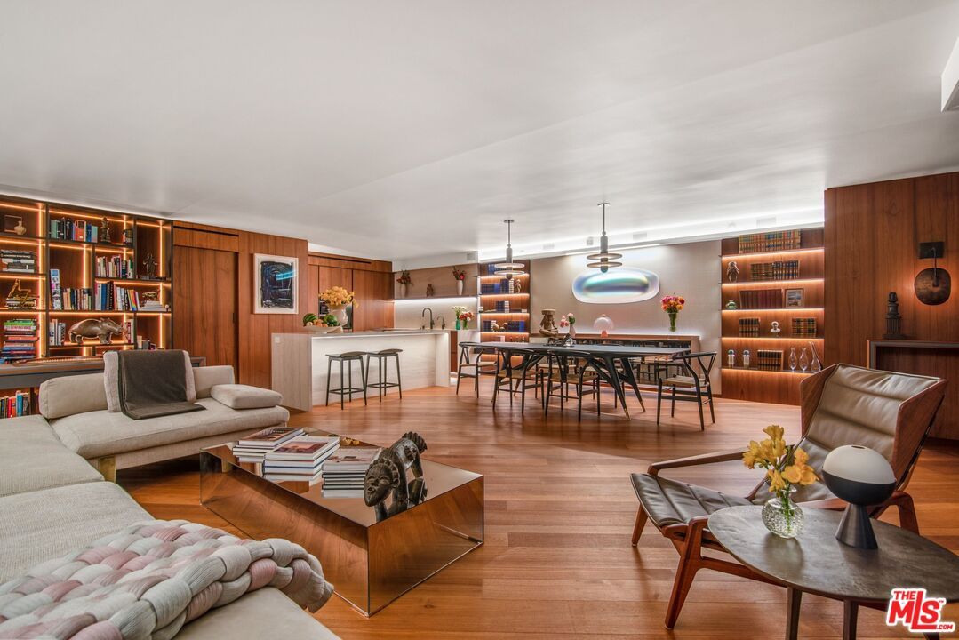Dining room, Interior, Kitchen, Living room, Pendant Lights, Wood Texture Flooring, Wooden Walls