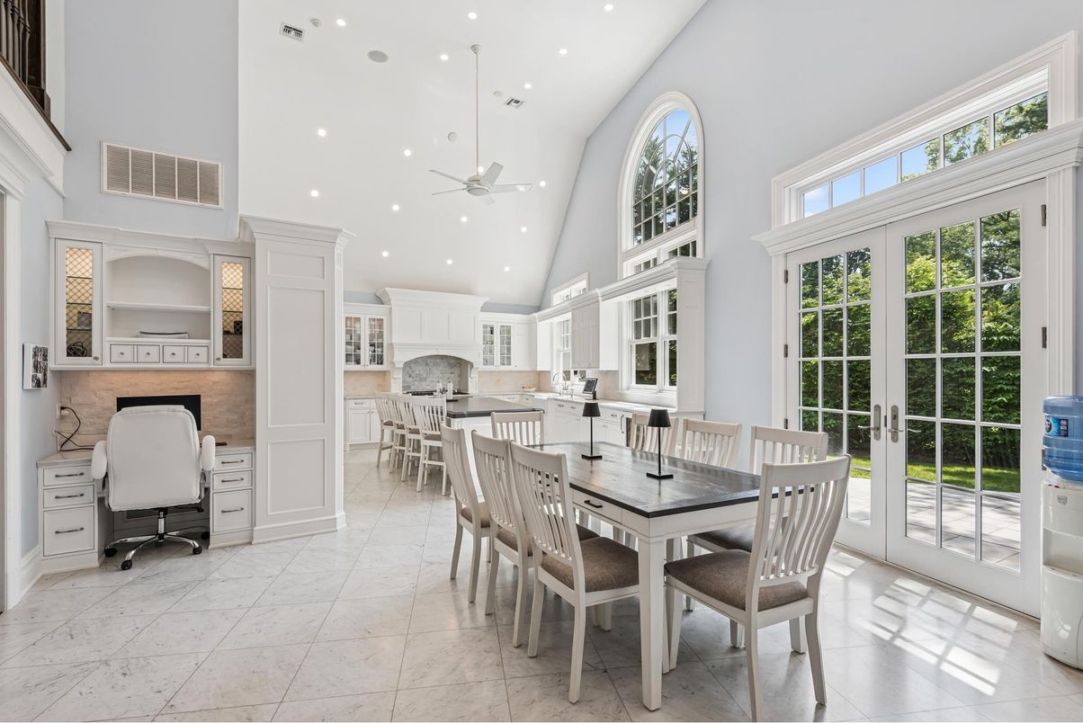 Home Office, Interior, Marble, Recessed Lighting