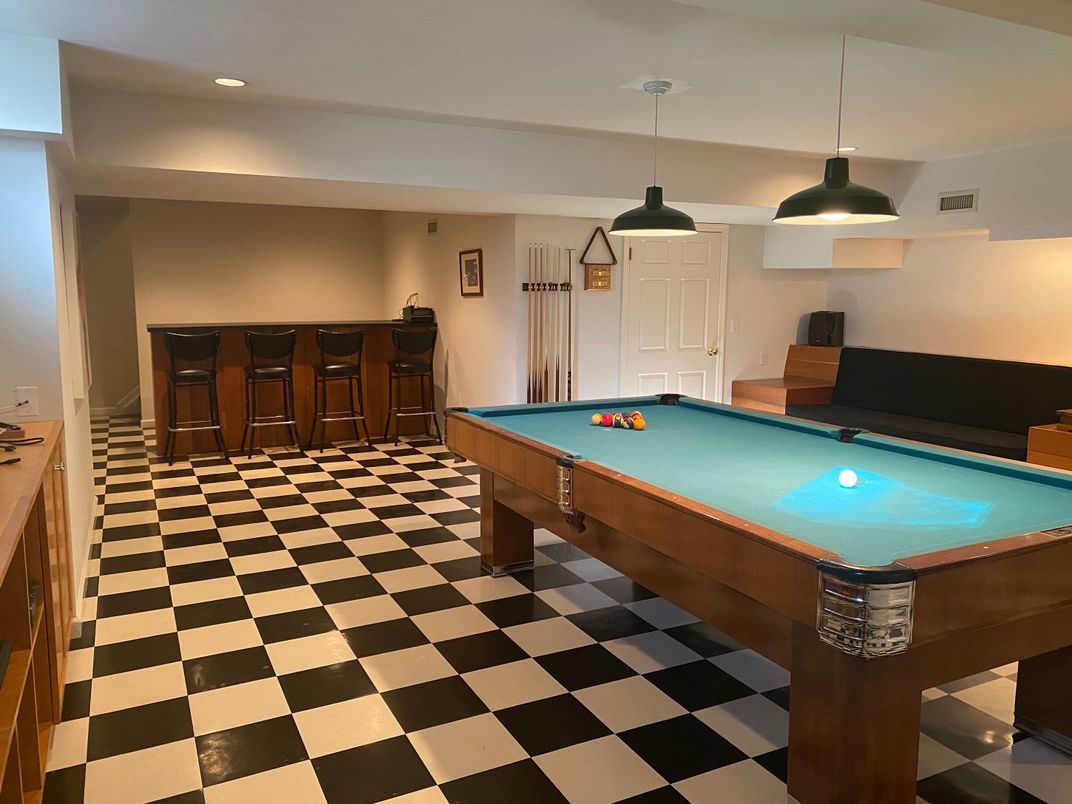 Billiard Table, Game Room, Interior, Pendant Lights, Recessed Lighting