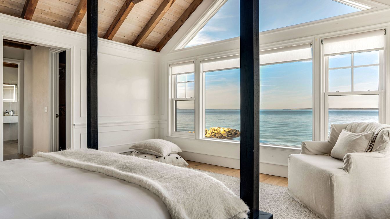 Bedroom, Interior, Water, Wooden Beams, Wooden Ceilings, Wood Texture Flooring