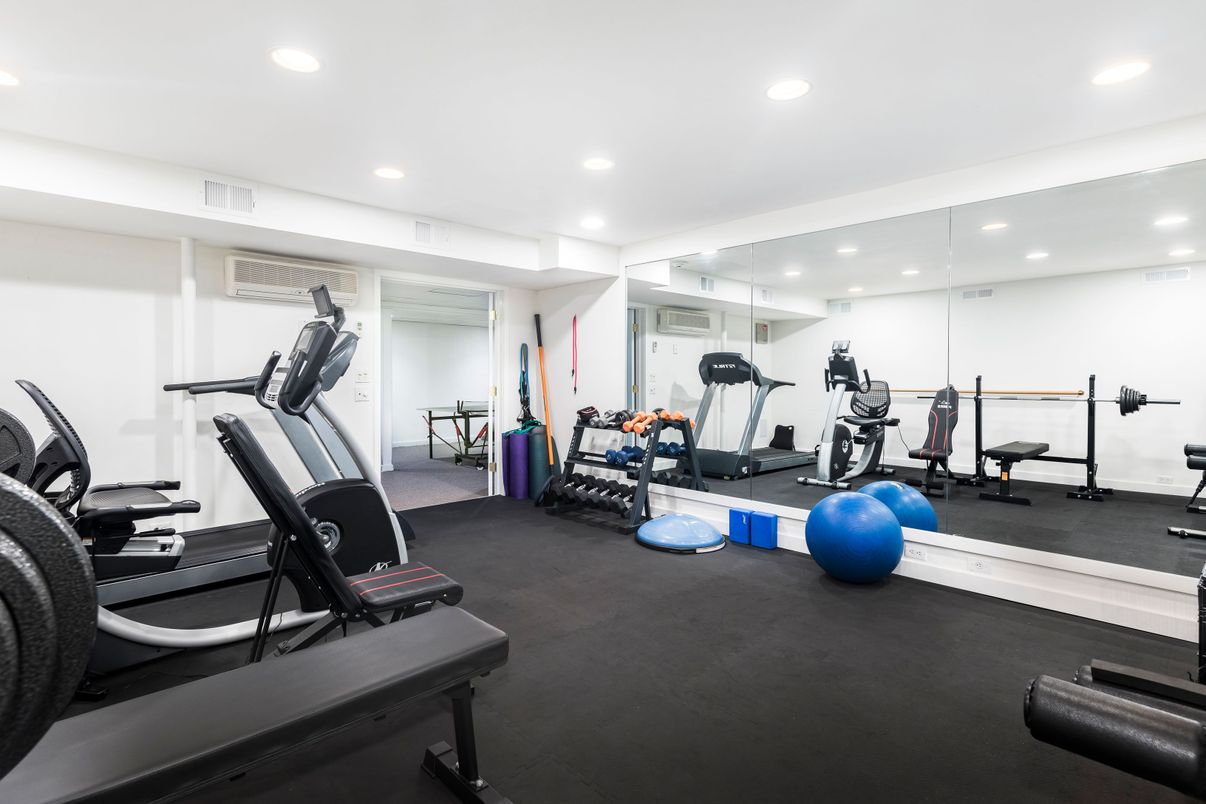 Fitness Equipment, Gym, Interior, Recessed Lighting