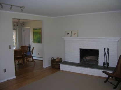 Dining room, Fireplace, Interior, Stone Walls, Wood Texture Flooring