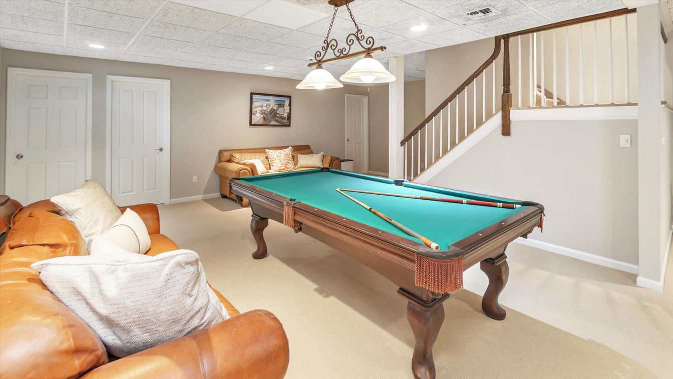 Billiard Table, Game Room, Interior, Pendant Lights, Recessed Lighting