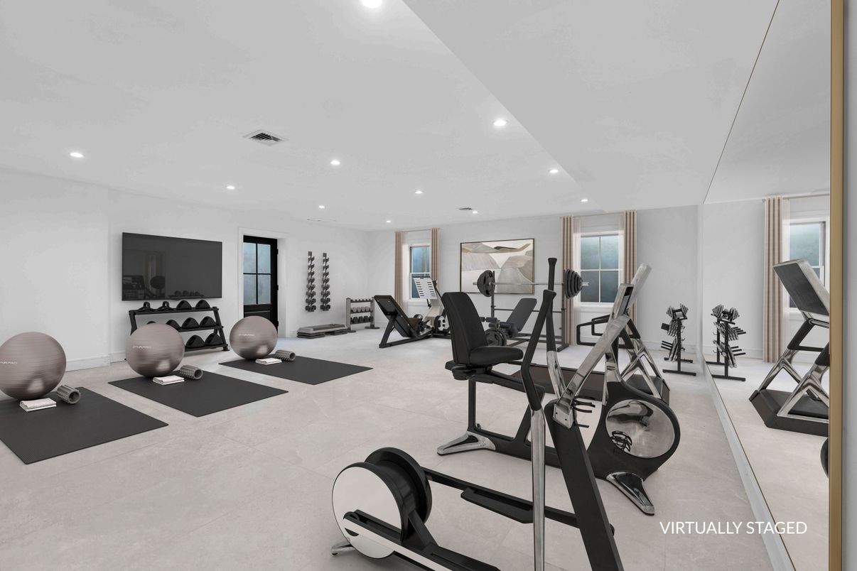 Fitness Equipment, Gym, Interior, Recessed Lighting