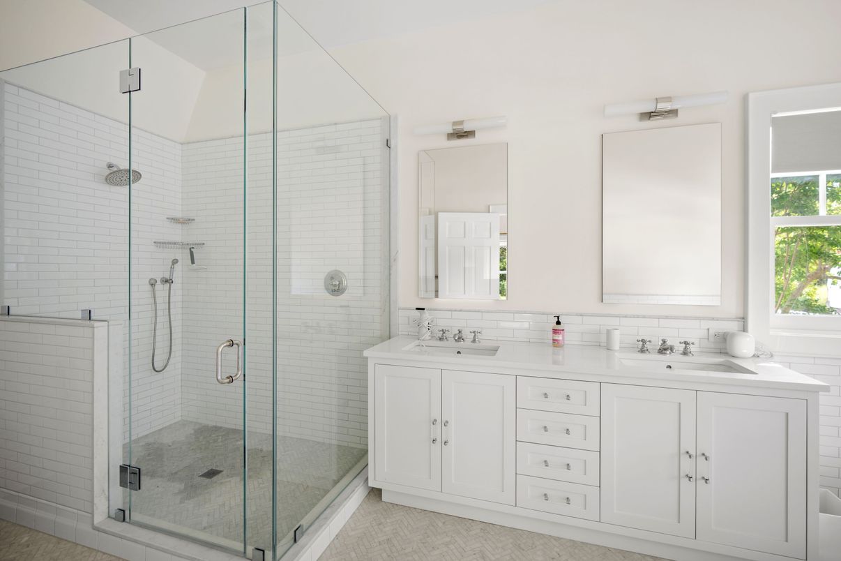 Bathroom, Dual Sink Vanities, Glass Shower, Interior