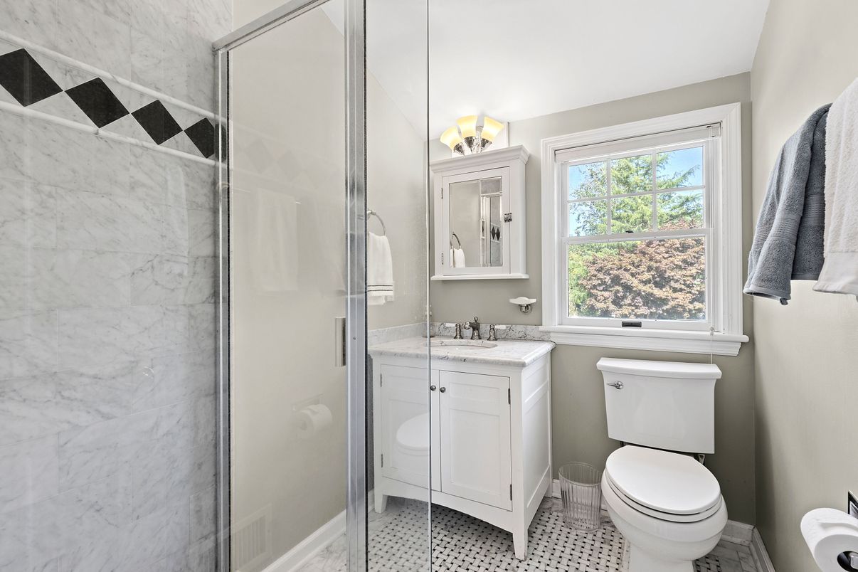 Bathroom, Glass Shower, Interior, Marble Walls