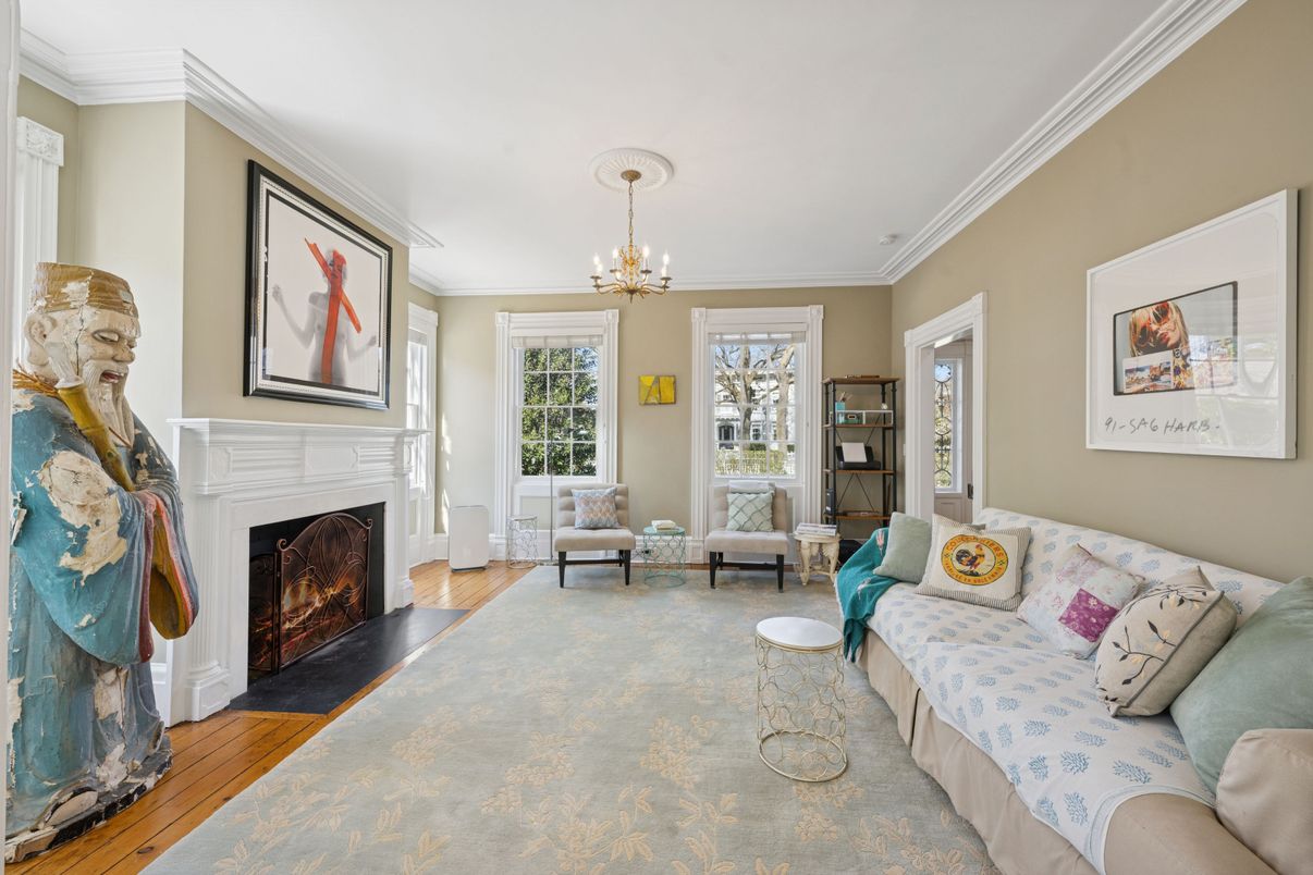 Chandelier, Fireplace, Interior, Living room, Wood Texture Flooring