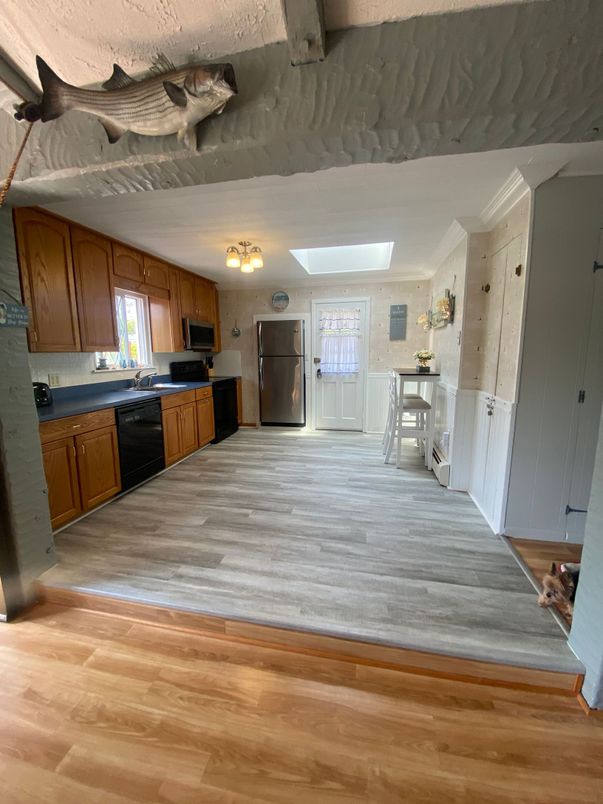 Interior, Kitchen, Wood Texture Flooring