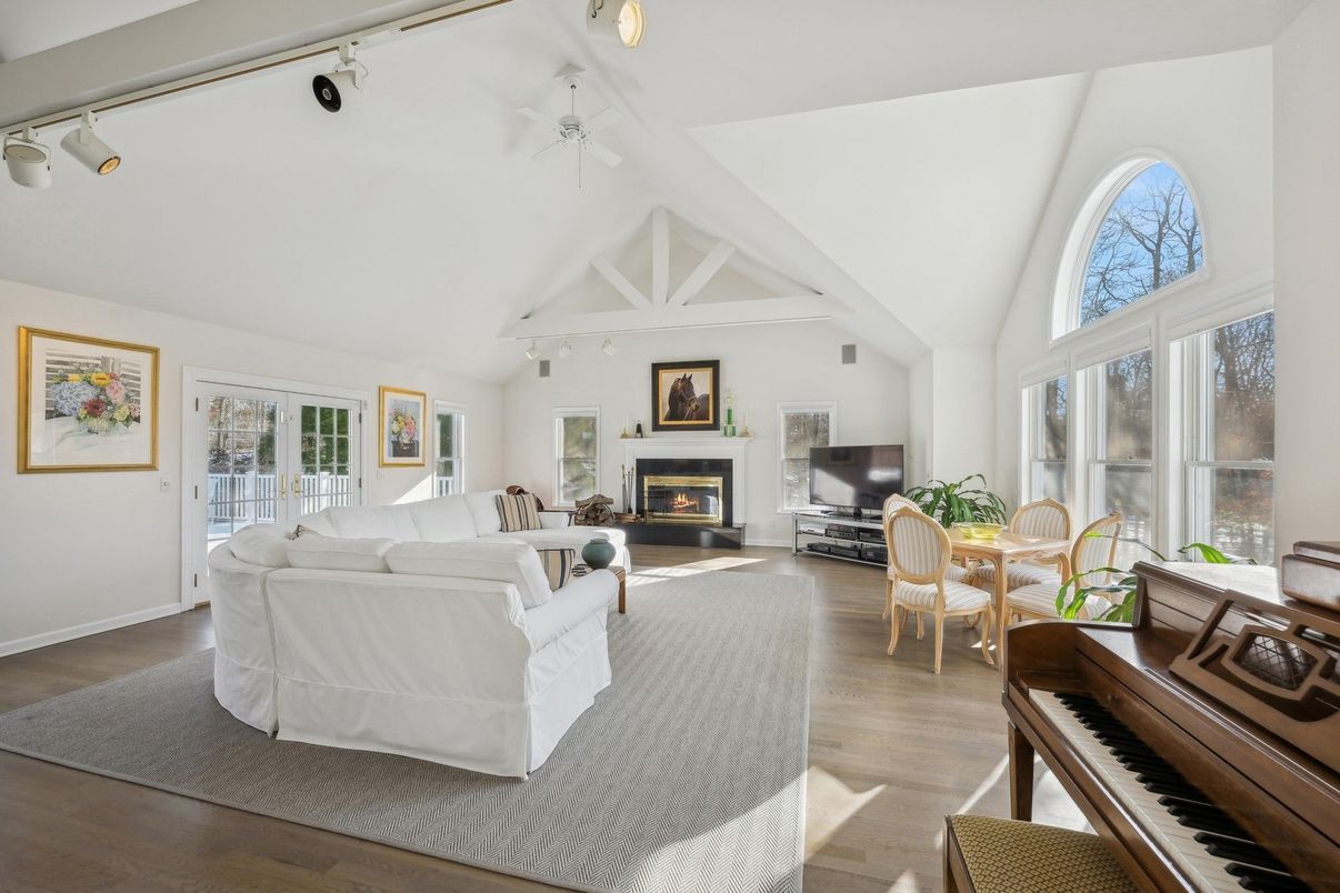 Fireplace, Interior, Living room, Piano, Wood Texture Flooring