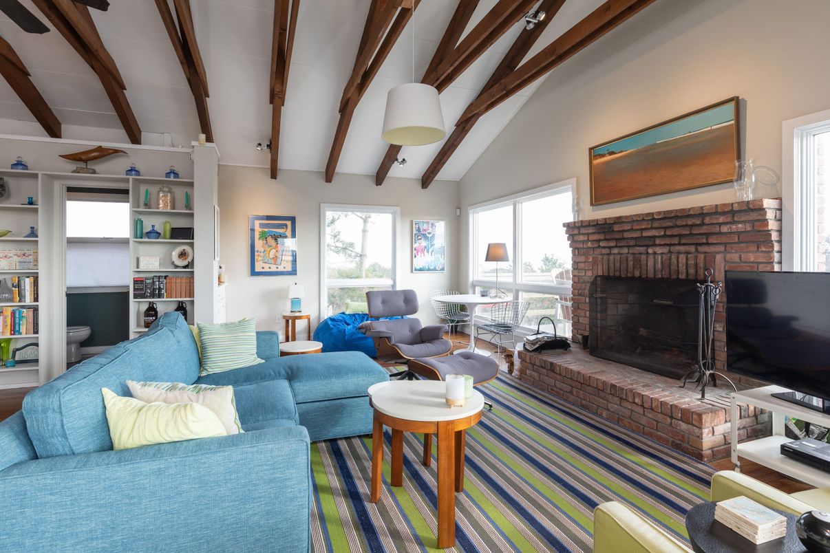 Fireplace, Interior, Living room, Wooden Beams