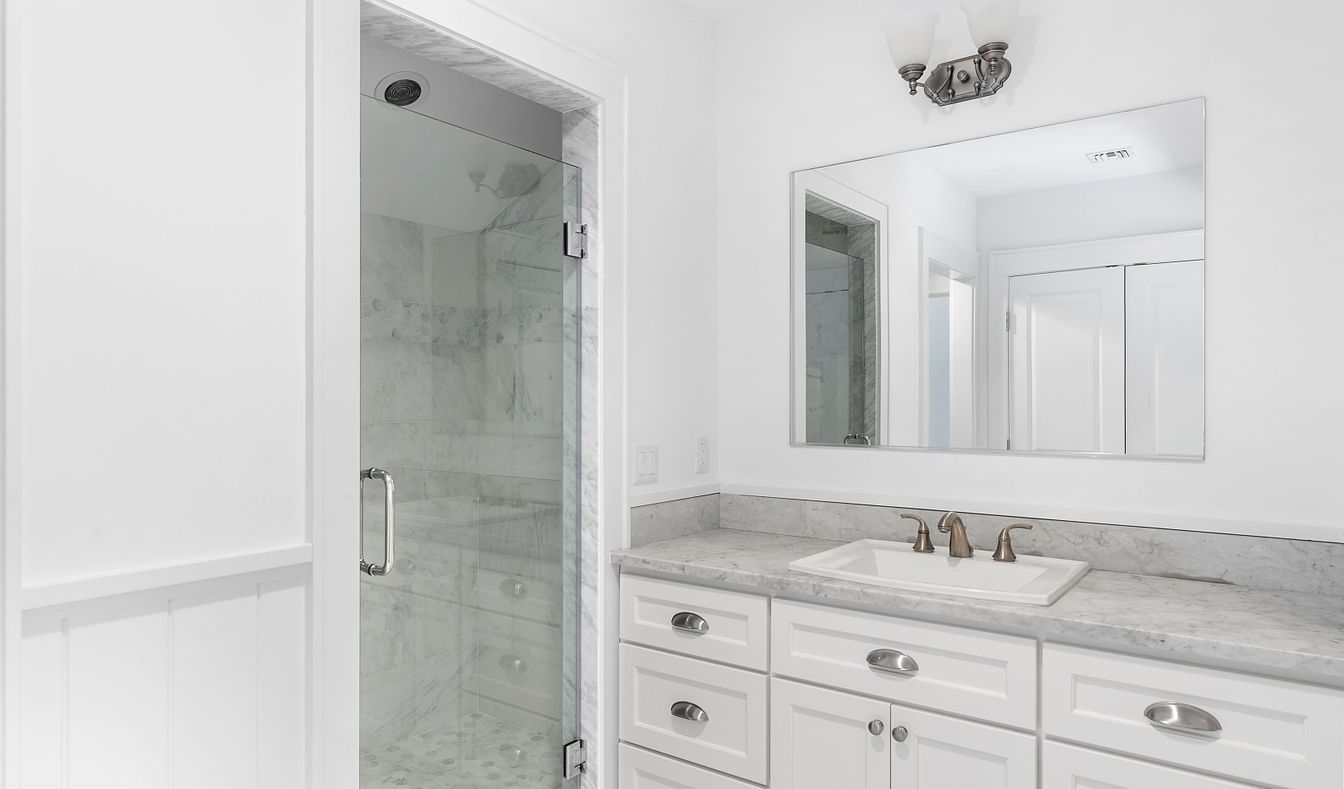 Bathroom, Glass Shower, Interior, Marble, Marble Walls