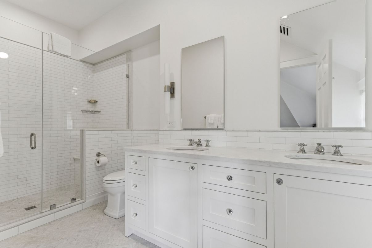Bathroom, Dual Sink Vanities, Glass Shower, Interior
