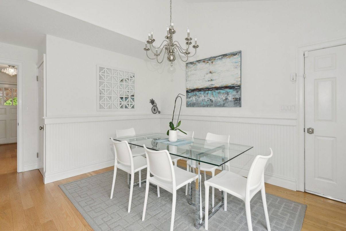 Chandelier, Dining room, Interior, Wood Texture Flooring
