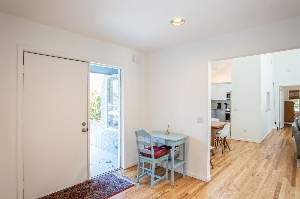 Dining room, Interior, Kitchen, Recessed Lighting, Stainless Steel Appliances, Wood Texture Flooring
