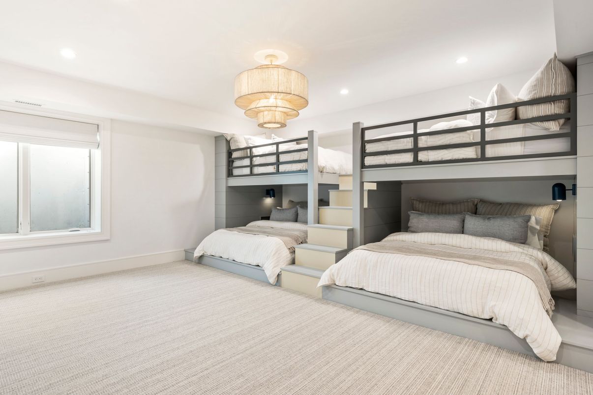 Bedroom, Chandelier, Interior, Recessed Lighting