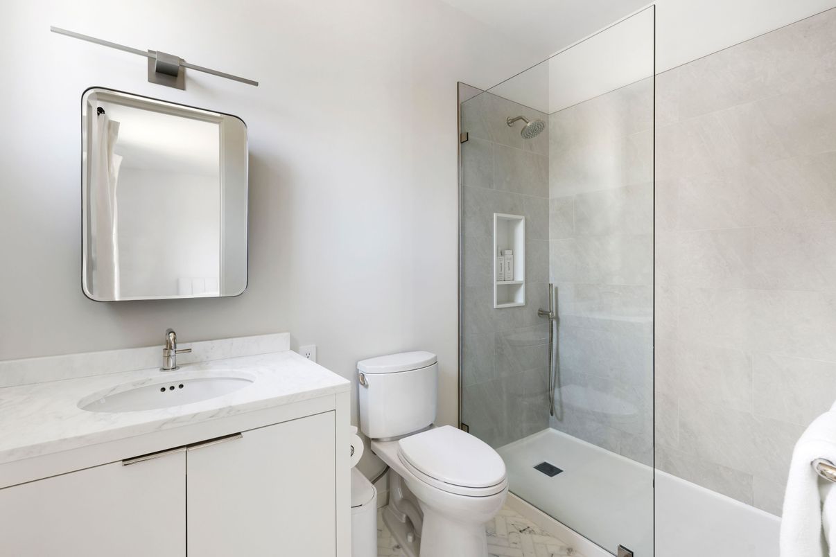 Bathroom, Glass Shower, Interior, Marble