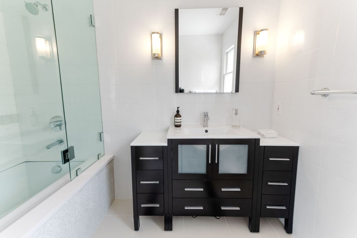 Bathroom, Dual Sink Vanities, Glass Shower, Interior