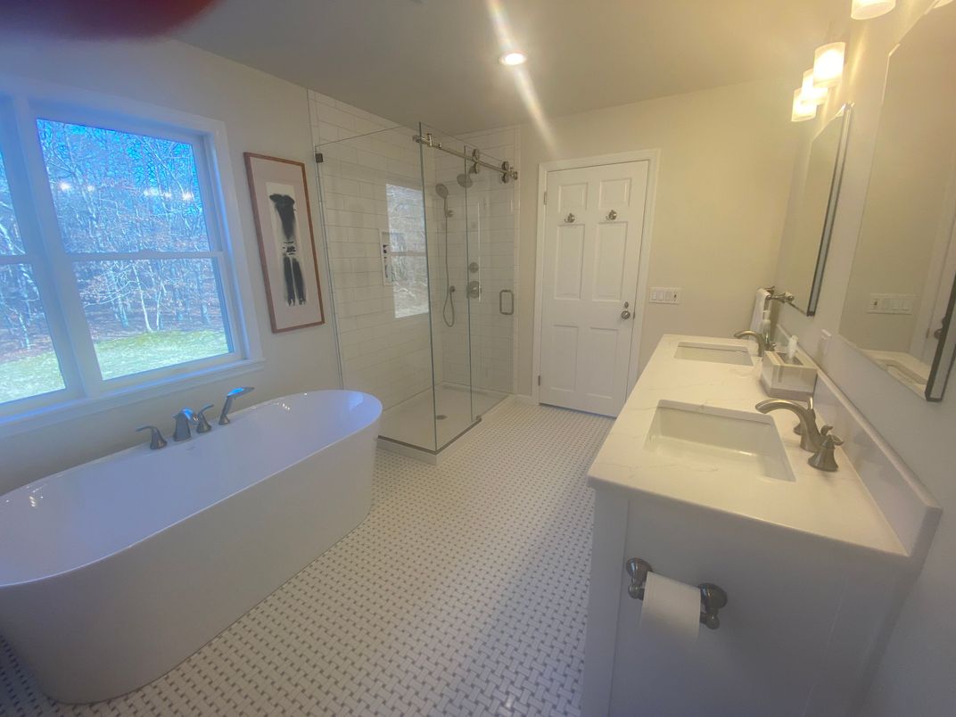 Bathroom, Dual Sink Vanities, Free Standing Baths, Glass Shower, Interior, Recessed Lighting