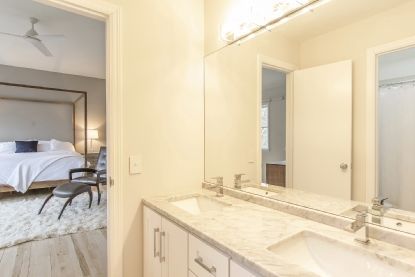 Bathroom, Bedroom, Dual Sink Vanities, Interior, Wood Texture Flooring
