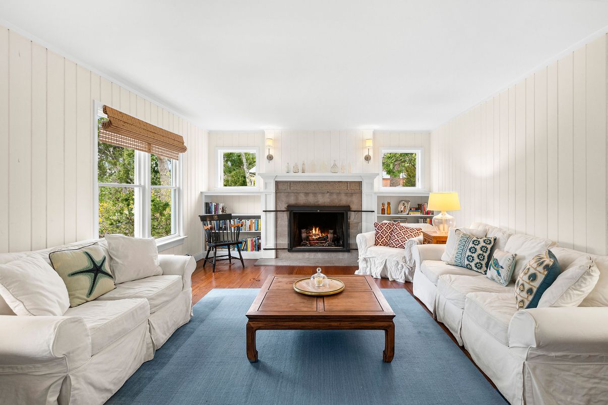 Dining room, Fireplace, Interior, Living room, Wood Texture Flooring