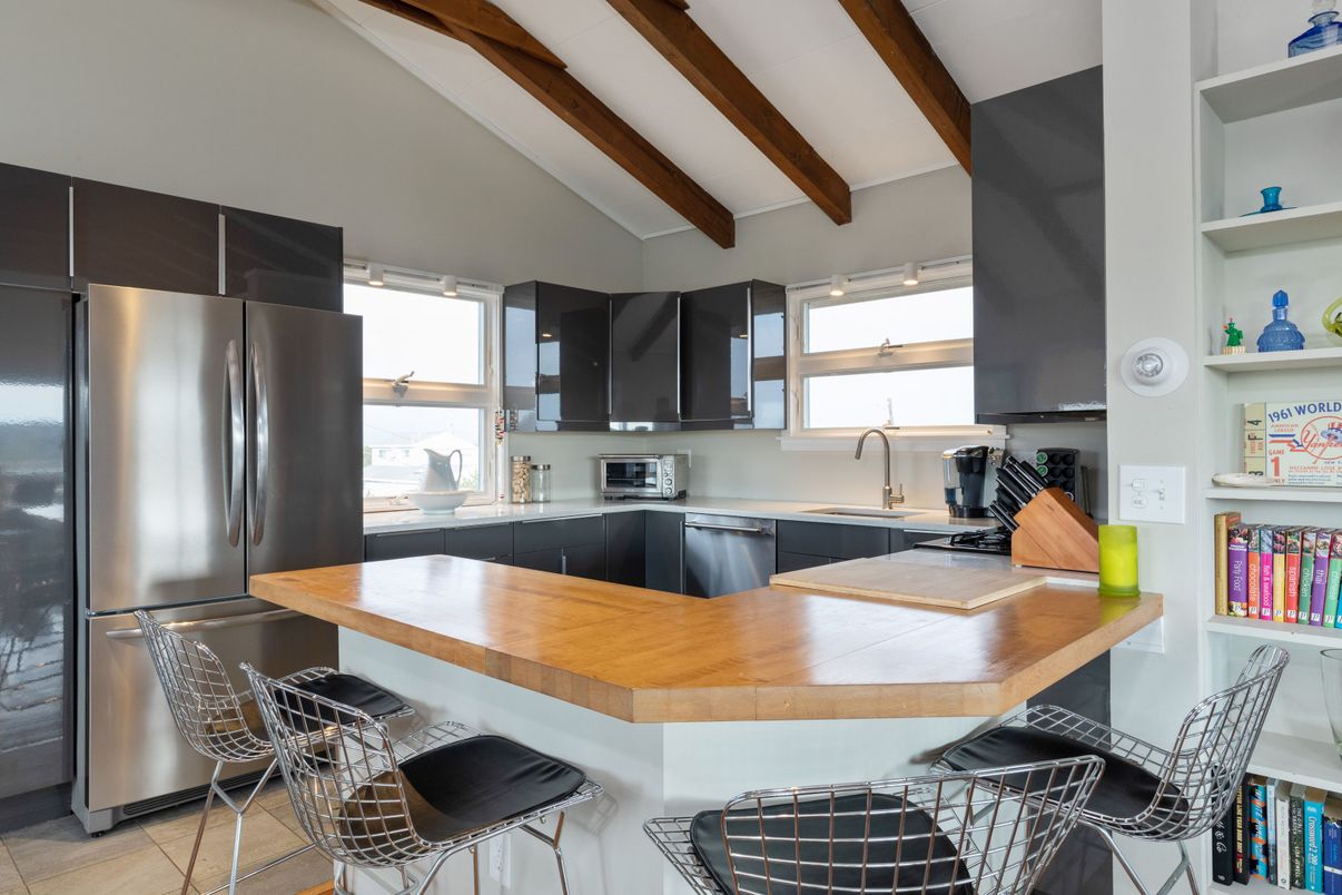 Interior, Kitchen, Stainless Steel Appliances, Wooden Beams