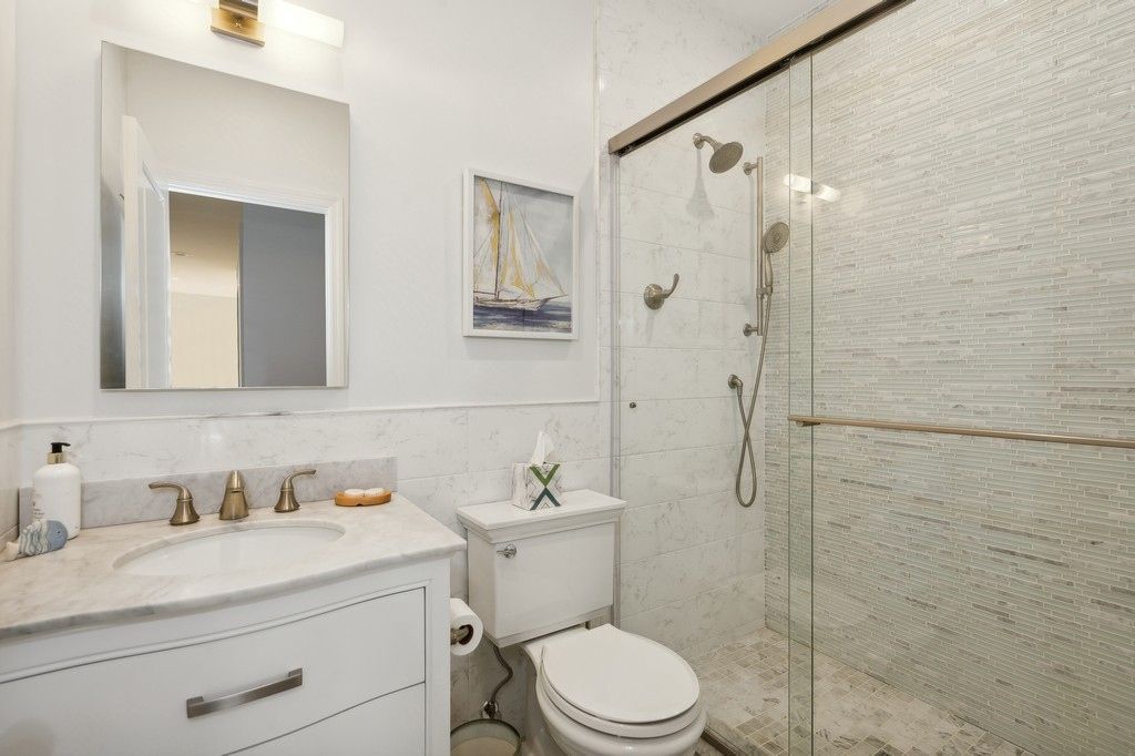 Bathroom, Glass Shower, Interior, Marble Walls