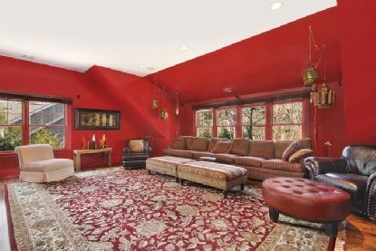 Interior, Living room, Pendant Lights, Recessed Lighting, Wood Texture Flooring