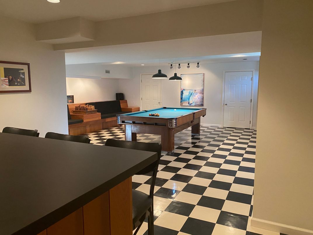 Billiard Table, Game Room, Interior, Pendant Lights, Recessed Lighting