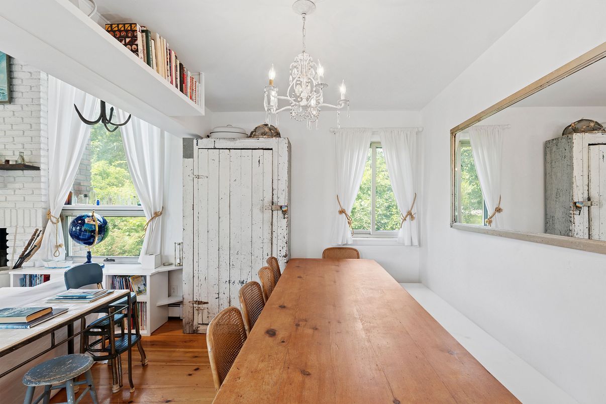 Chandelier, Home Office, Interior, Wood Texture Flooring