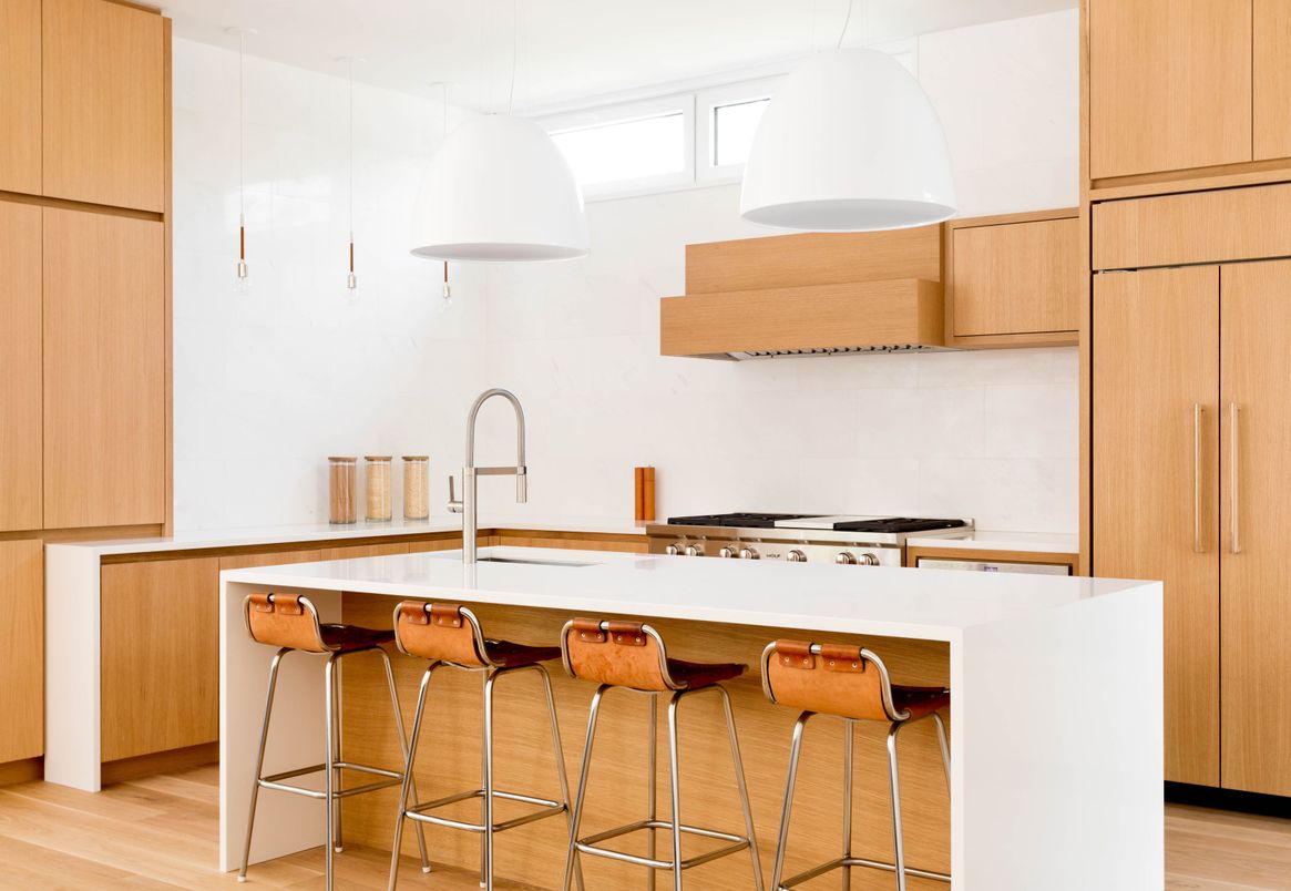 Interior, Kitchen, Pendant Lights, Stainless Steel Appliances, Wood Texture Flooring