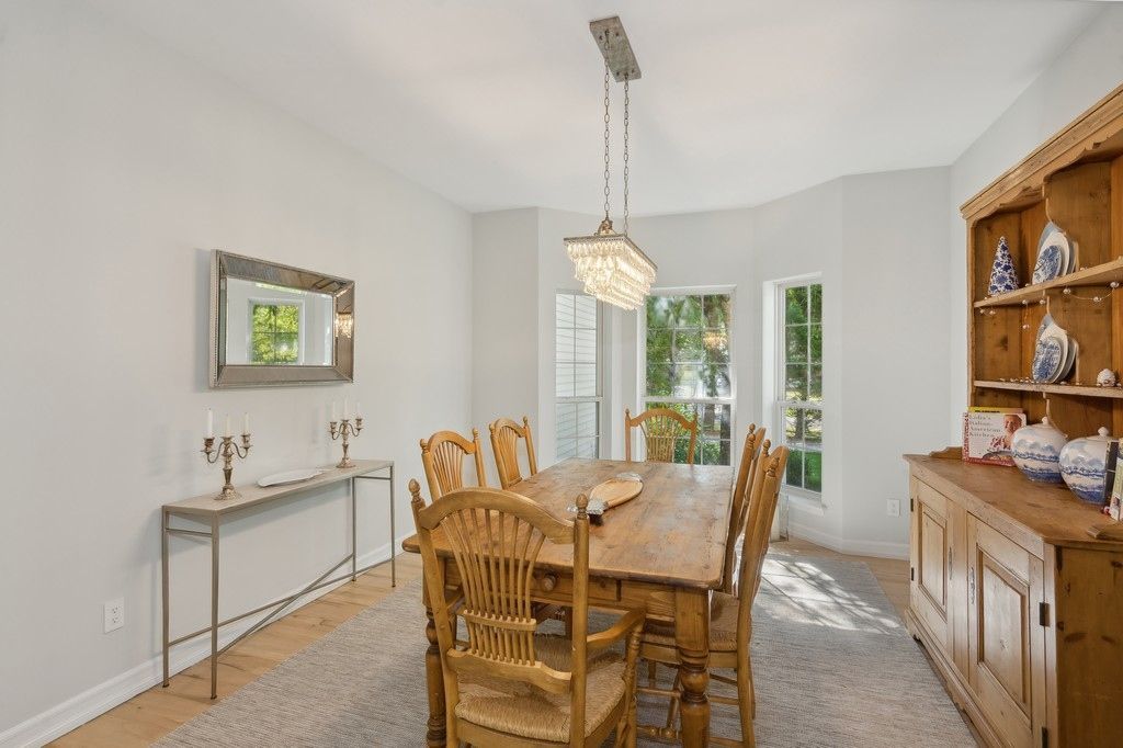 Chandelier, Dining room, Interior, Pendant Lights, Wood Texture Flooring