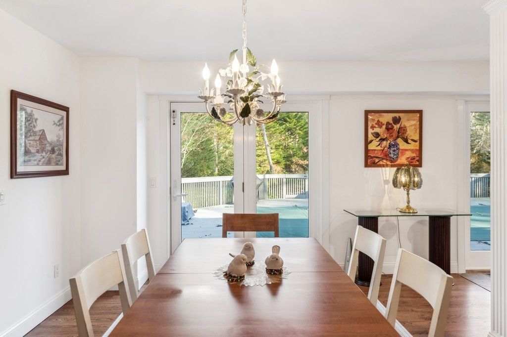 Chandelier, Dining room, Interior, Wood Texture Flooring